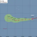 Cyclone Grant : un phénomène puissant mais éloigné des terres